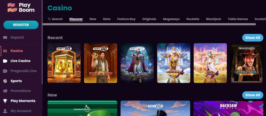 play boom casino discover